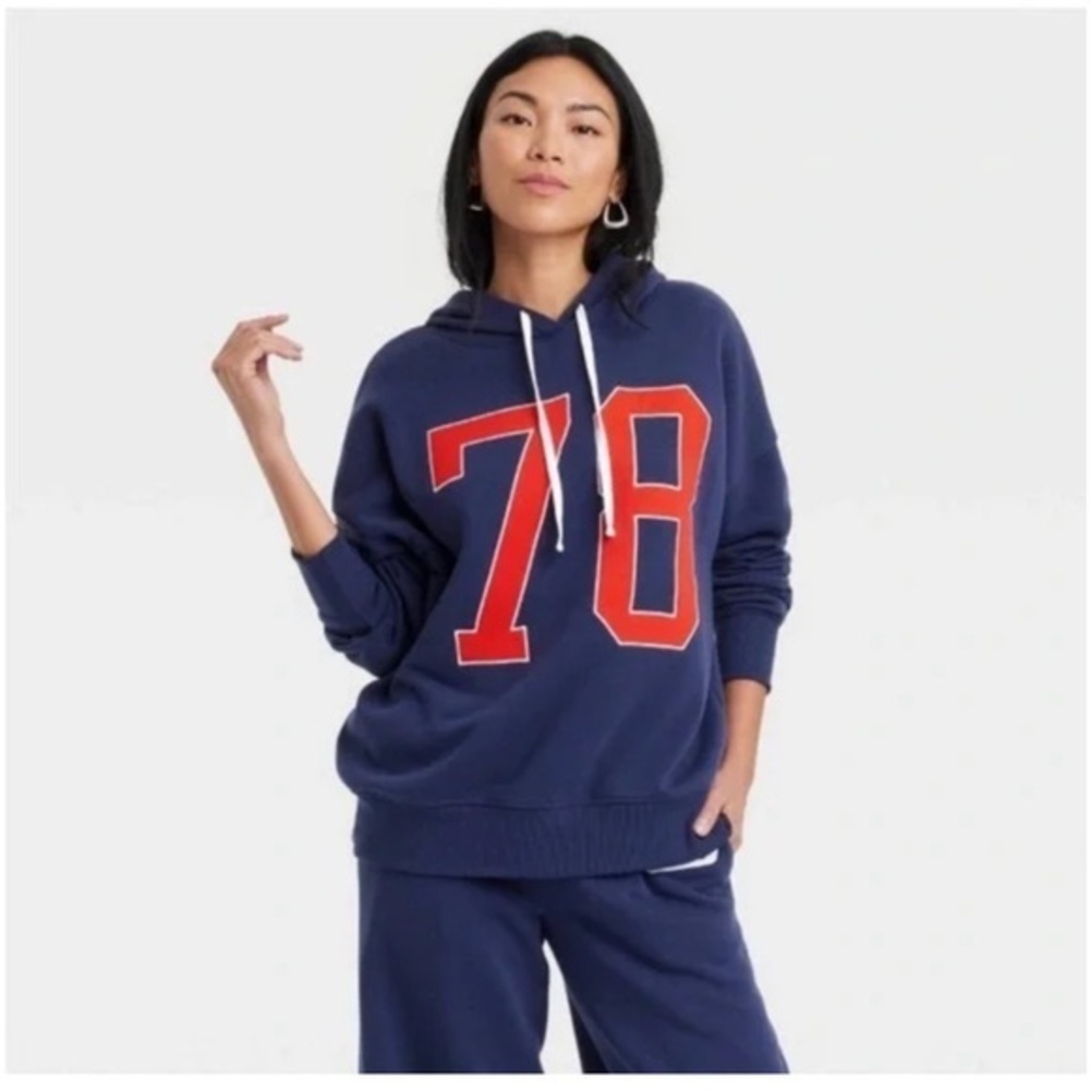 NWT Greyson Thread Navy Hoodie with Red 78 Graphic